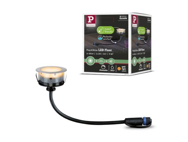 Paulmann 94721 Plug & Shine spot encastré Floor IP67 2200K 2W argent