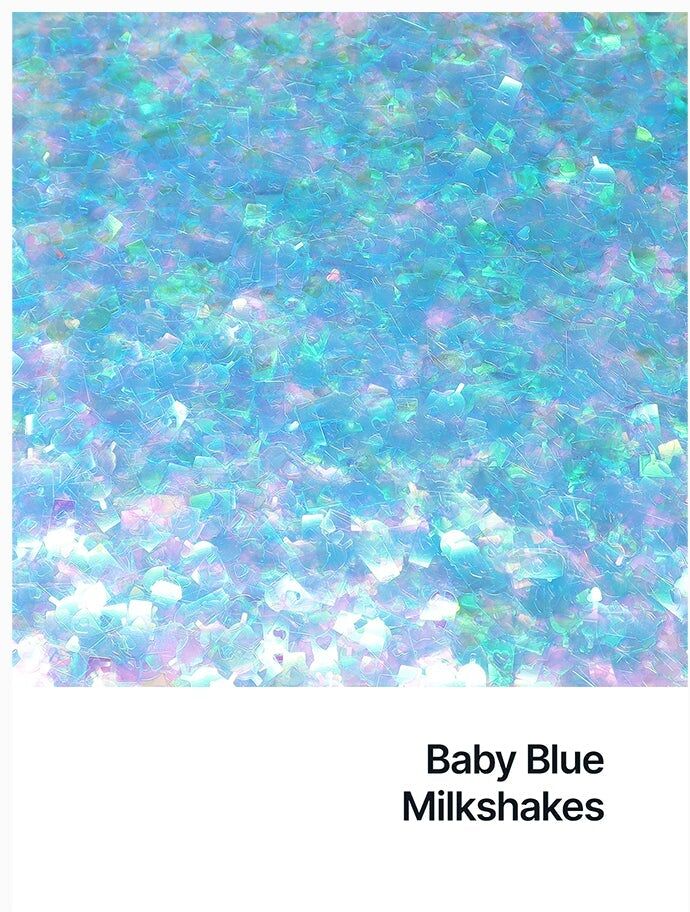 Hemway Shaped Ultra Sparkle Glitter   Milkshake   Cosmetic, Festival, Crafts - Baby Blue Iridescent - Shaped 50g