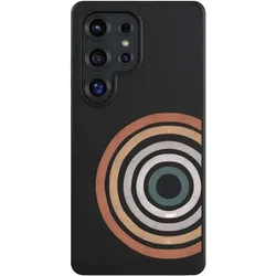Nivocase Hülle für Samsung Galaxy S25 Ultra Handyhülle NIVOcore Case Schwarz Kreise Regenbogen Wasserfarbe (Samsung Galaxy S25 Ultra), Smartphone Hülle, Schwarz