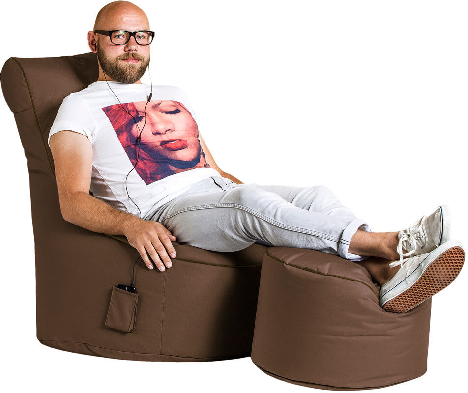 Sitting Point Repose Pieds DotCom Swing Chocolat Marron 50x30x50cm