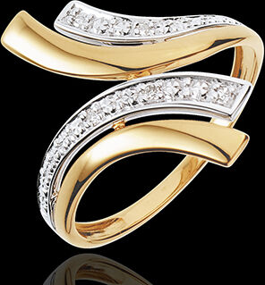 Edenly Diamantring Nofretete - WeiÃŸgold mit 5 Diamanten