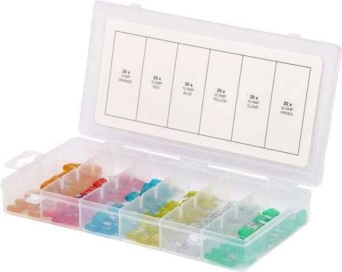 KS Tools 970.0280 Kfz Mini Flachsicherung 5 A, 10 A, 15 A, 20 A, 25 A, 30A 120 Teile