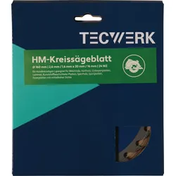 Handkreissägeblatt AD 190mm Z.16 WZ Schnitt-B.2mm TECWERK