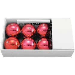 EUROPALMS LED Weihnachtskugel 6cm, rot 6x