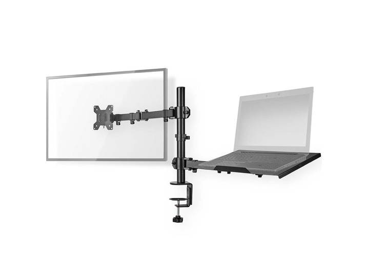 Monitorhalterung mit Laptop-Ablage für den Schreibtisch