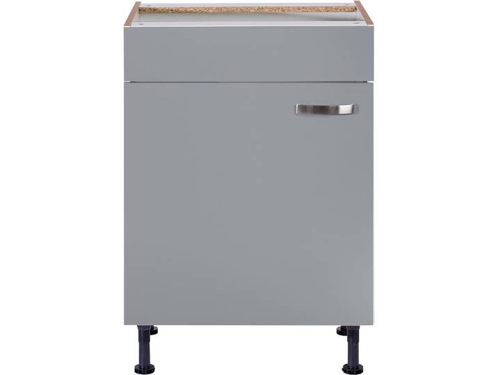 Spülenschrank KOCHSTATION KS-Cara , grau (basaltgrau, basaltgrau), B:60cm H:87cm T:58,4cm, Schränke, Spülenschrank, Breite 60 cm