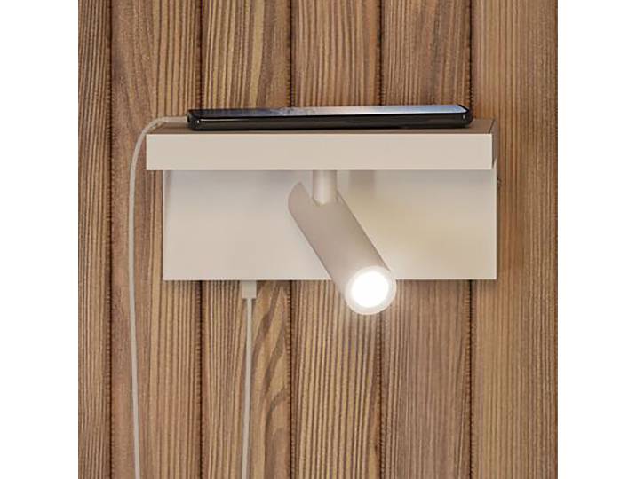 LED-Wandleuchte 18 x 13 x 9cm Weiß/Weiß Eisen, lackiert LED-Platine