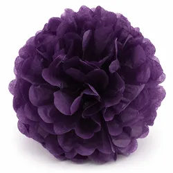 Creativery 1 Pompon 12cm Seidenpapier Pompoms Papierblumen Hängedeko Partydeko Klein Pflaume