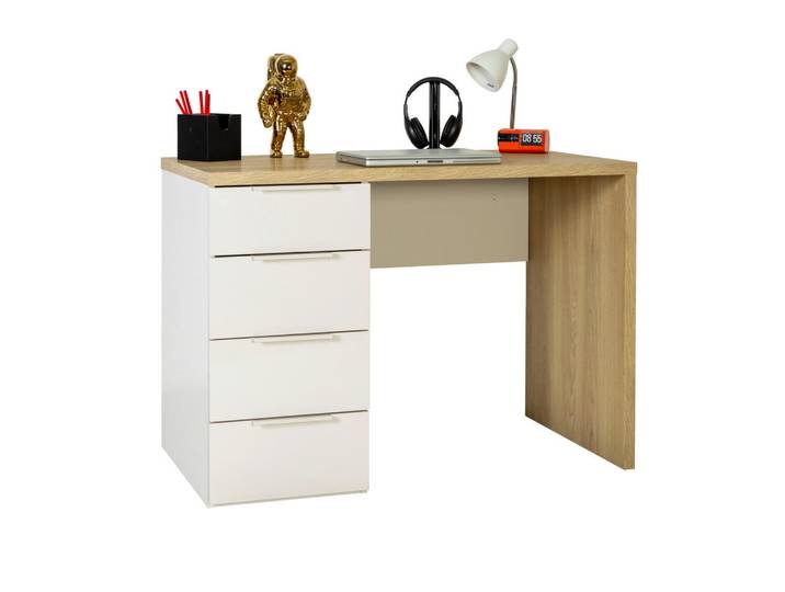 Xora Jugendschreibtisch, Eiche, Kaschmir, 4 Schublade(n) Schubladen, rechteckig, 60x76x110 cm, FSC Mix, Arbeitszimmer, Schreibtische, Jugendschreibtisch & Kinderschreibtisch