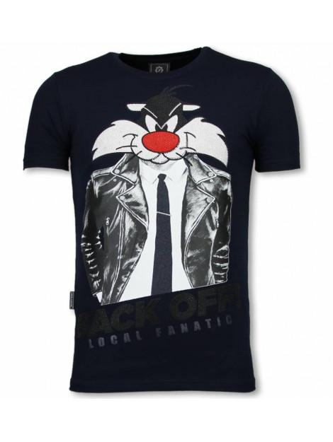 Local Fanatic Pussy cat rhinestone t-shirt