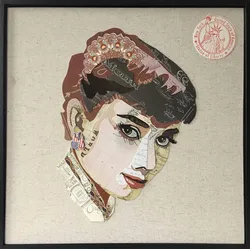 Wandbild KAYOOM "Actress", bunt (farbe bild(er): bunt), B:52cm H:52cm T:2,5cm, Leinen, Pappe, Bilder, 52cm x 52cm
