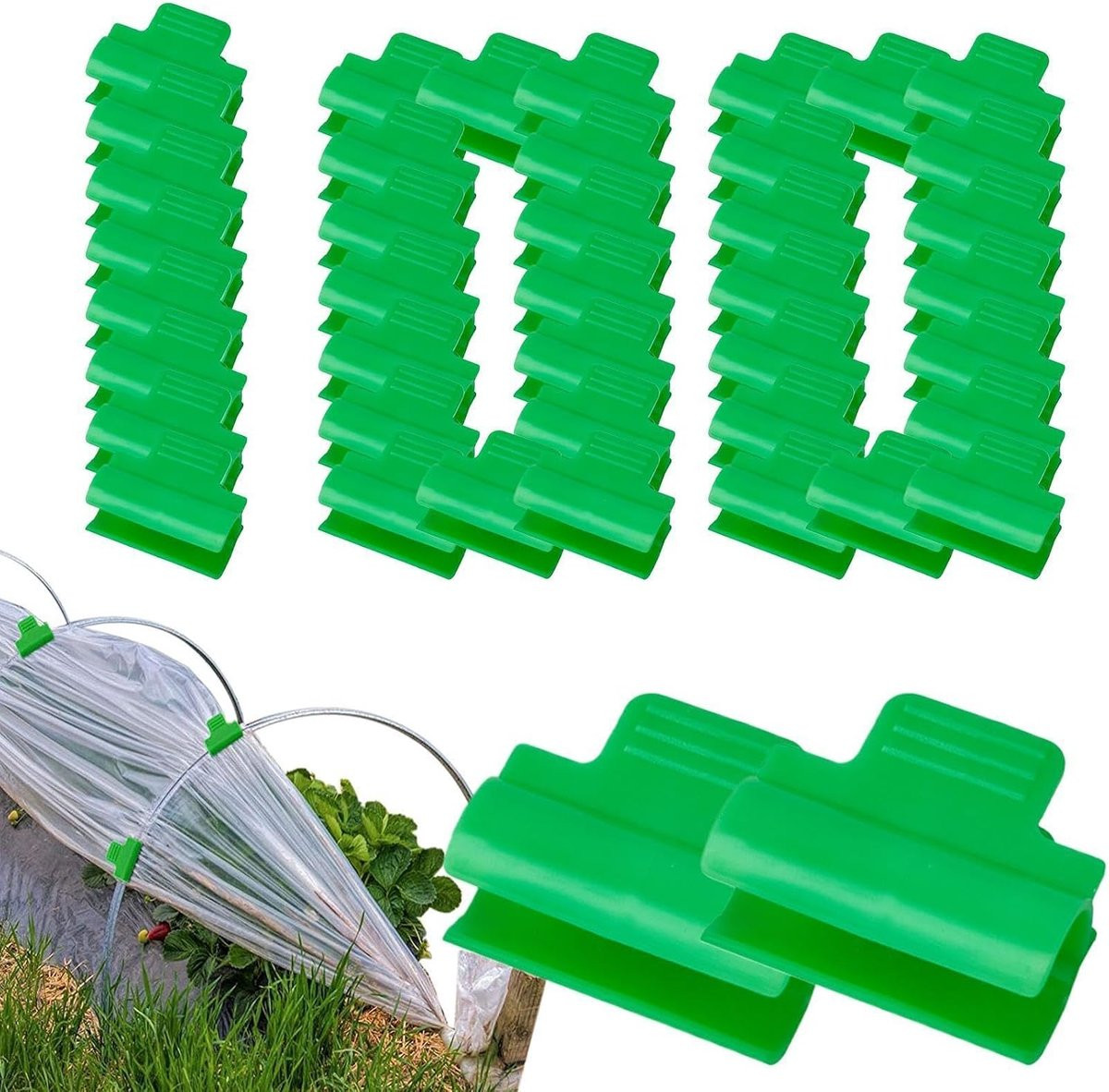 100 stuks Groene Tuingaas Klemmen Ondersteuningsbeugels voor Kas Constructie