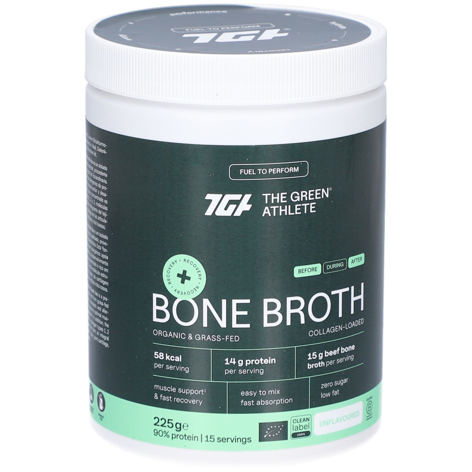 The Green Athlete Bone Broth 225g 225 g Pulver