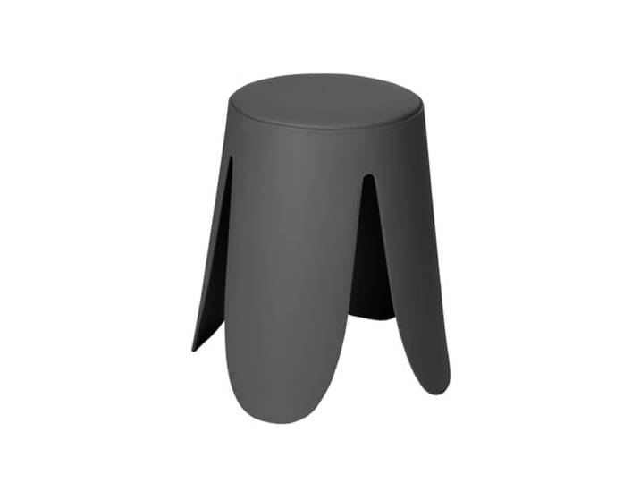 WENKO Badhocker Mod. Comiso, belastbar bis 180 kg, mit gepolsterter Sitzfläche und rutschsicheren Füßen, Ø 44,5 x 46 cm, Grau