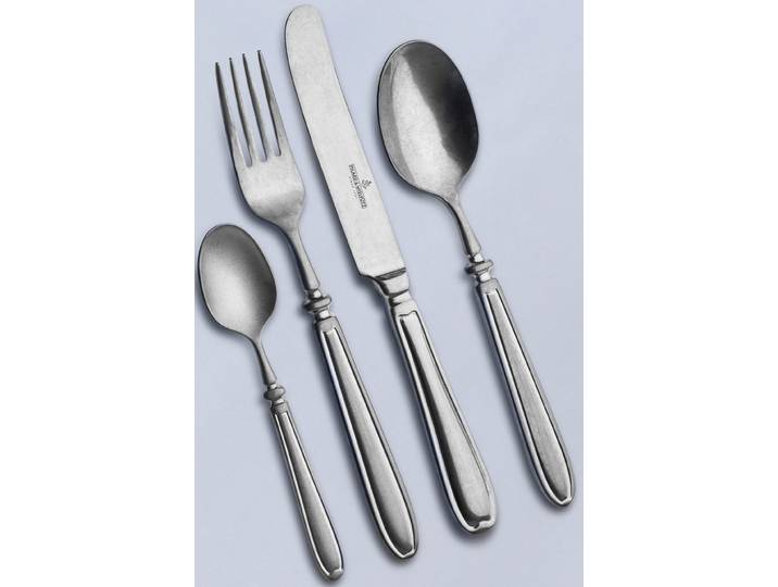 Besteck-Set Landhaus , silber (edelstahlfarben), 30 tlg., Chromnickelstahl 18/10, PICARD & WIELPÜTZ SOLINGEN, Essbesteck-Sets, Vintage-Look, Stone washed, inkl. Klappetui