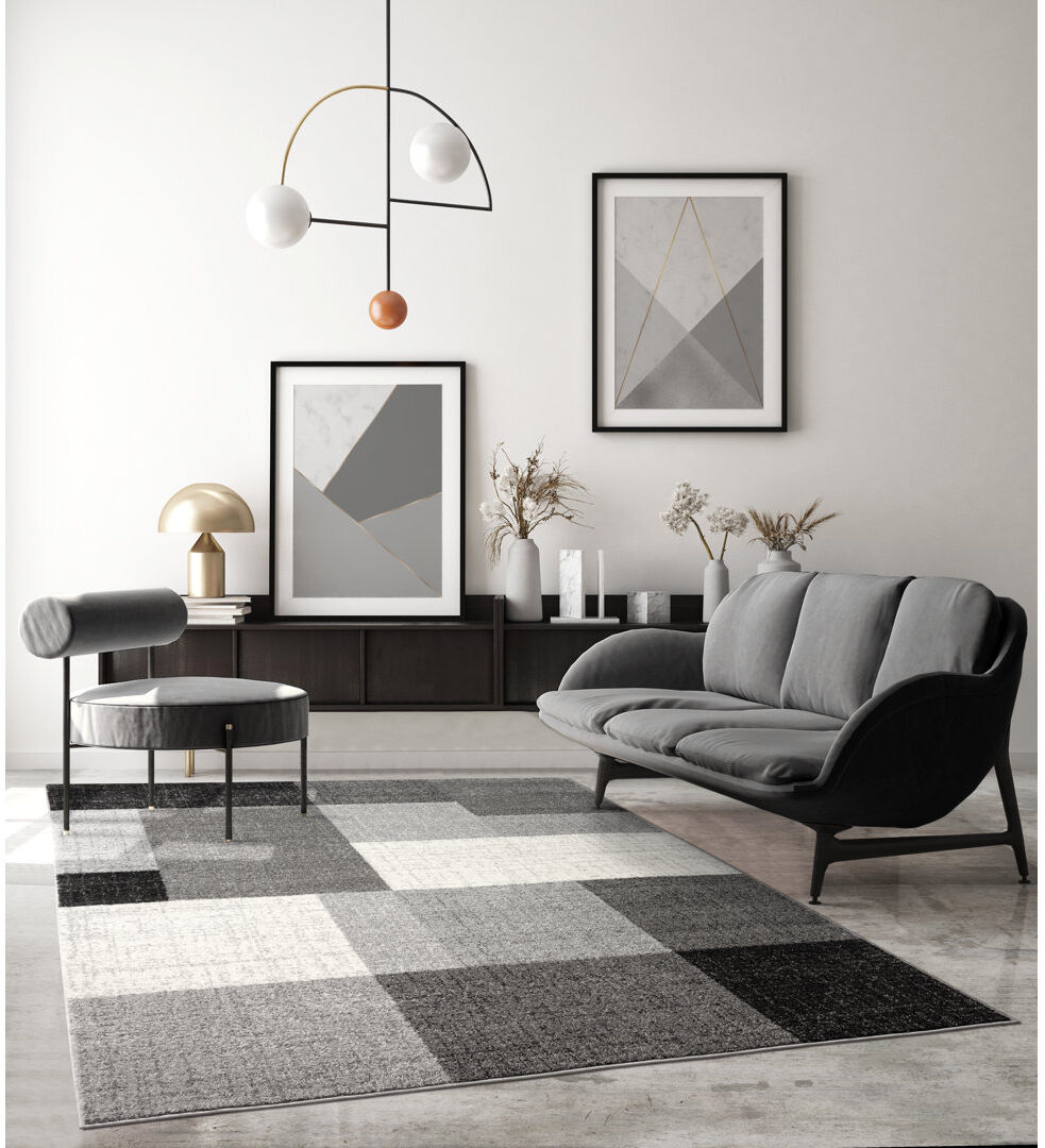 Metro Cashton Rectangle Area Rug Grey/Brown/Blue Rectangle 160 x 220cm