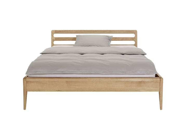 Bett Lund Natur Eiche Massivholz 160 x 200 cm - Möbel Konfigurator: Traummöbel individuell zusammenstellen - Bett