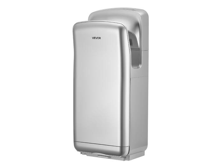 Vevor Seche-mains Electrique\, Seche-mains Automatique Avec Filtre Hepa Pour Salle De Bain Et Espaces Commerciaux\, Moteur 19000 Tr/min\, Double Sortie Deair\, Montage Mural\, Structure En Abs\, Argent