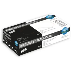 Unigloves Black Pearl | Nitrilhandschuhe | 100 Stück | Größe S | schwarz