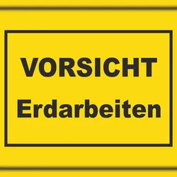 HB-Druck Vorsicht Erdarbeiten Schild mit Text A3 (297x420mm)
