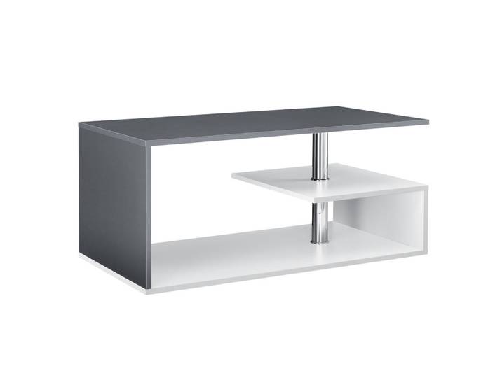 [en.casa] Couchtisch Haarlem 50/90/41, Weiß, Dunkelgrau, Holzwerkstoff, Rechteckig, 50x41x90 cm, Wohnzimmer, Wohnzimmertische, Couchtische