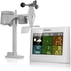 Bresser Wetterstation 5-in-1- mit multifunktionalem Aussensensor- mit Regen- und Windmesser weiss, Wetterstation, Weiss