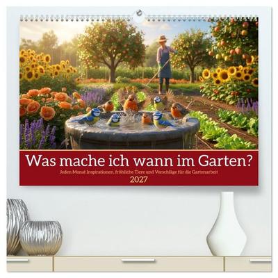Was mache ich wann im Garten (hochwertiger Premium Wandkalender 2027 DIN A2 quer), Kunstdruck in Hochglanz