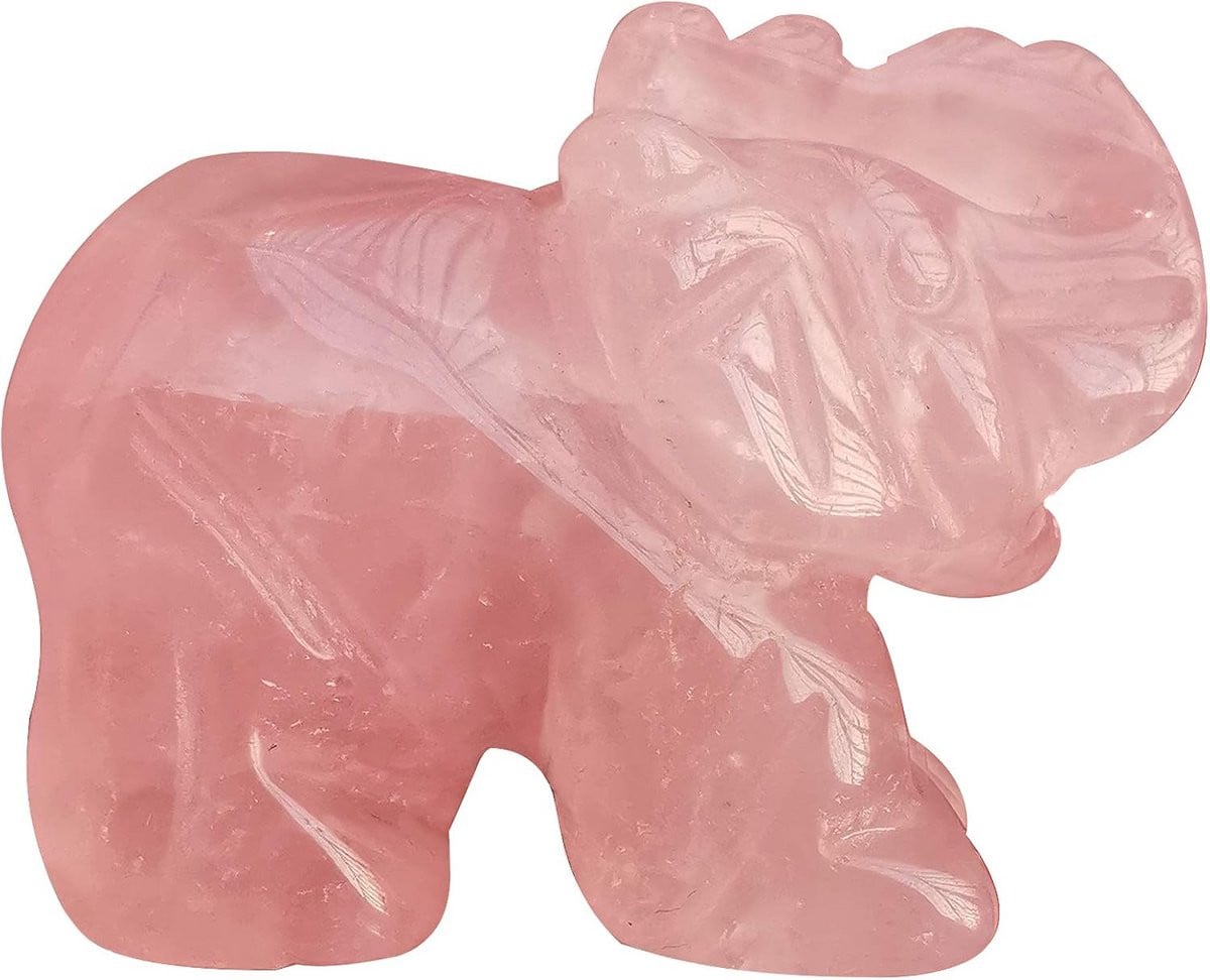 Handgesneden Kristallen Olifant Figuur 40mm als Geluksbrenger en Decoratie