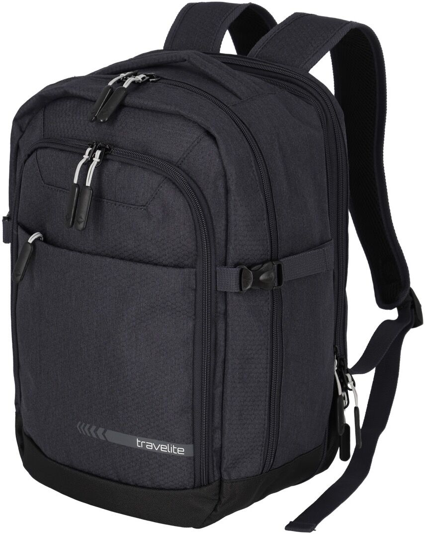 Laptoprucksack TRAVELITE "KICK OFF Reiserucksack", Gr. B/H/T: 25cm x 40cm x 20cm, grau (anthrazit), Polyester, unifarben, Basic, Rucksäcke Laptoprucksack, ideal als Kabinengepäck, für Arbeit, Freizeit und Reisen anthrazit B/H/T: 25cm x 40cm x 20cm