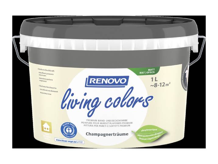 Renovo Living Colors Wand- und Deckenfarbe Champagne 1 l
