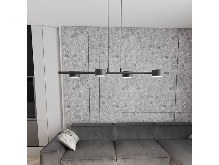 Deckenstrahler Sora, Länge 80 cm, Metall, 4-flg. Sora EMIBIG LIGHTING, dimmbar, schwarz, für Wohn- / Esszimmer, Metall, Modern