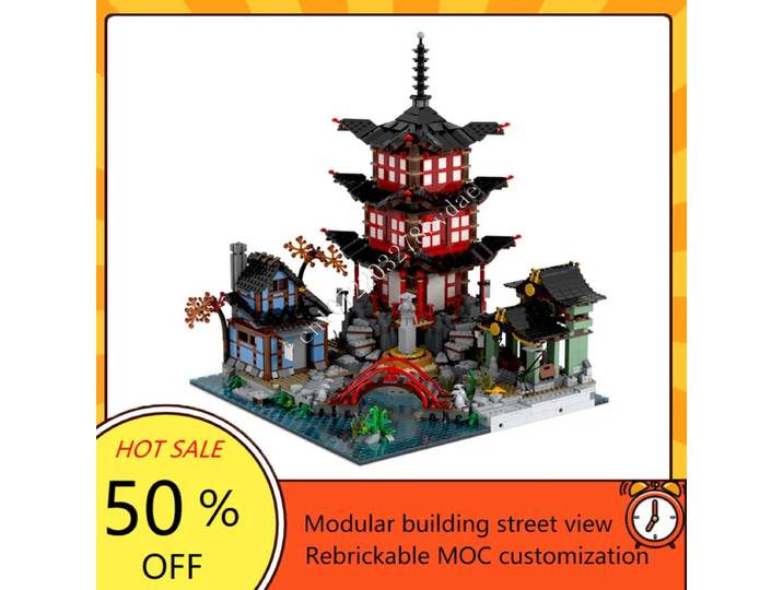 1181 pièces Temple d'Airjitzu modification modulaire MOC créatif vue sur la rue modèle personnalisé Puzzles Architecture bricolage modèle jouets cadeaux