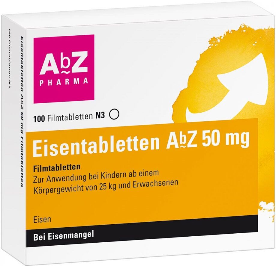 Eisentabletten AbZ 50 mg Filmtabletten
