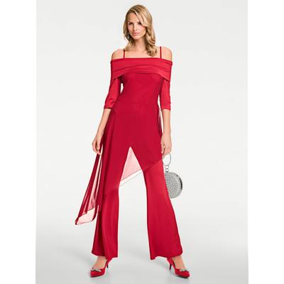 Overall HEINE, Damen, Gr. 42, Normalgrößen, rot, 95% Polyester, 5% Elasthan, Netzmaterial:100% Polyamid, unifarben, lang, Overalls Overall