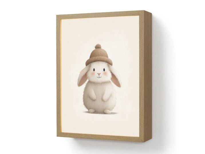OnlyWow Wandleuchte MIT Akku Kaninchen - Hut - Ohren - Beige 30x40 cm, Creme, Rechteckig, LED integrated, 30x40x8 cm, Lampen & Leuchten, Innenbeleuchtung, Wandleuchten