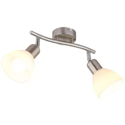 Deckenleuchte Deckenlampe Wohnzimmerlampe Metall Glas opal LED H 16,5 cm