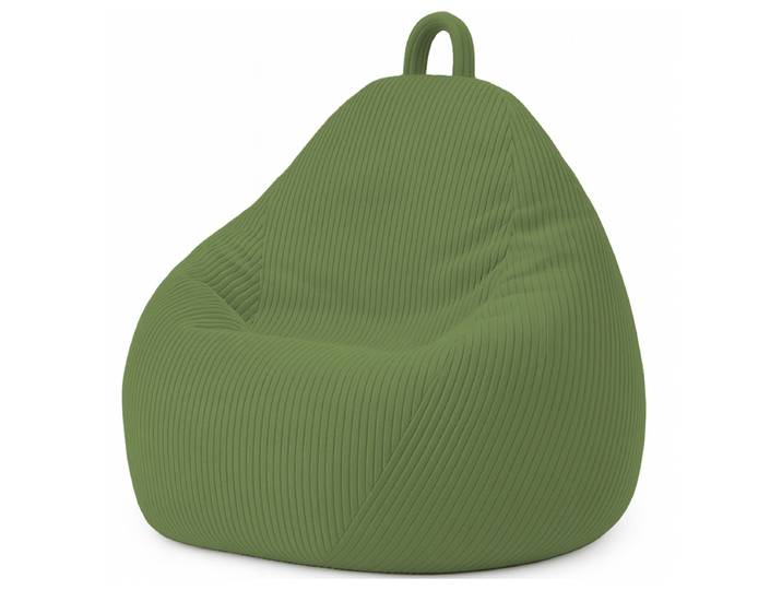 Pouf Poire Déhoussable Velours Côtelé - 120x100 Cm Vert