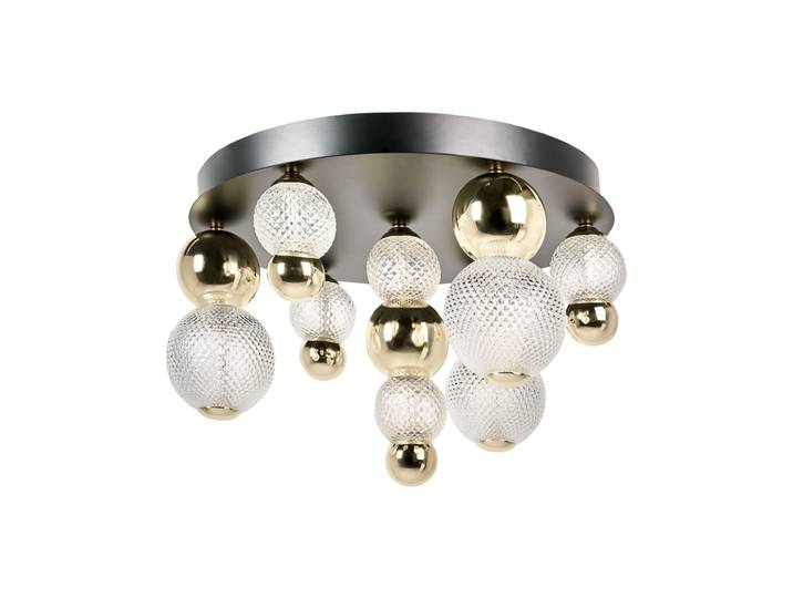 Plafonnier à led verre doré