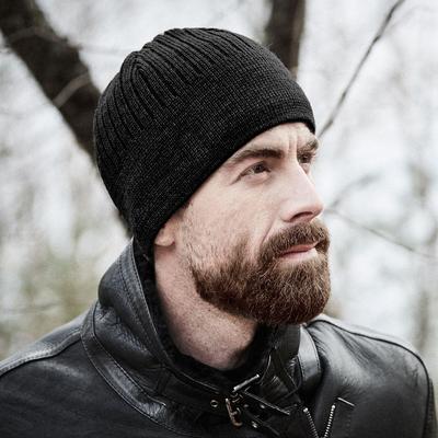 Strickmütze CAPO, Herren, schwarz, Strick, Wollmischung, Mützen Strickmütze, Wintermütze,Beanie, Wollmischung