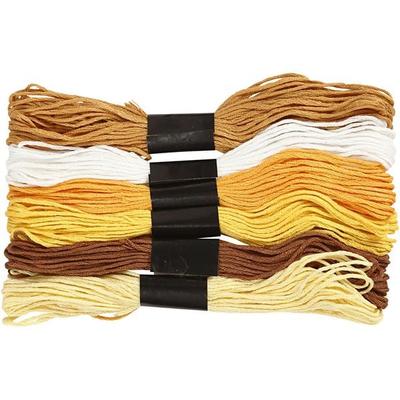Creativ Company Stickgarn, Dicke 1 mm, Gold/Gelb Töne, 6 Bündel