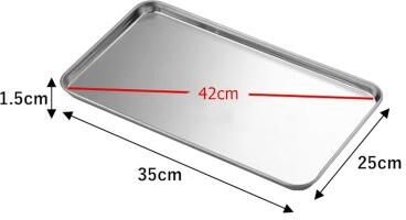 Inspired Finds Stainless Steel Rectangular Serving Tray For Food Prep, Baking, Fruit Display & Commercial Kitchen Use 13.78x9.84x0.59in