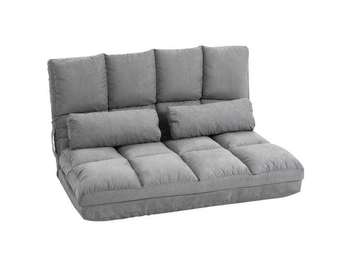 Chauffeuse convertible polyester suédé gris