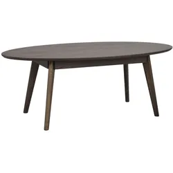 Couchtisch Yumi Oval aus Esche, skandinavischer Stil, braun, 130x65 cm, Rowico