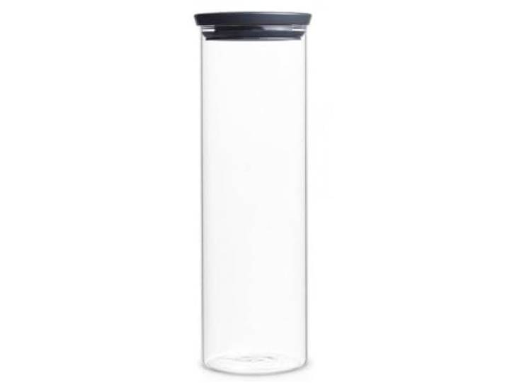 Brabantia Bocal en verre empilable\, Gris Foncé\, 1\,9 L