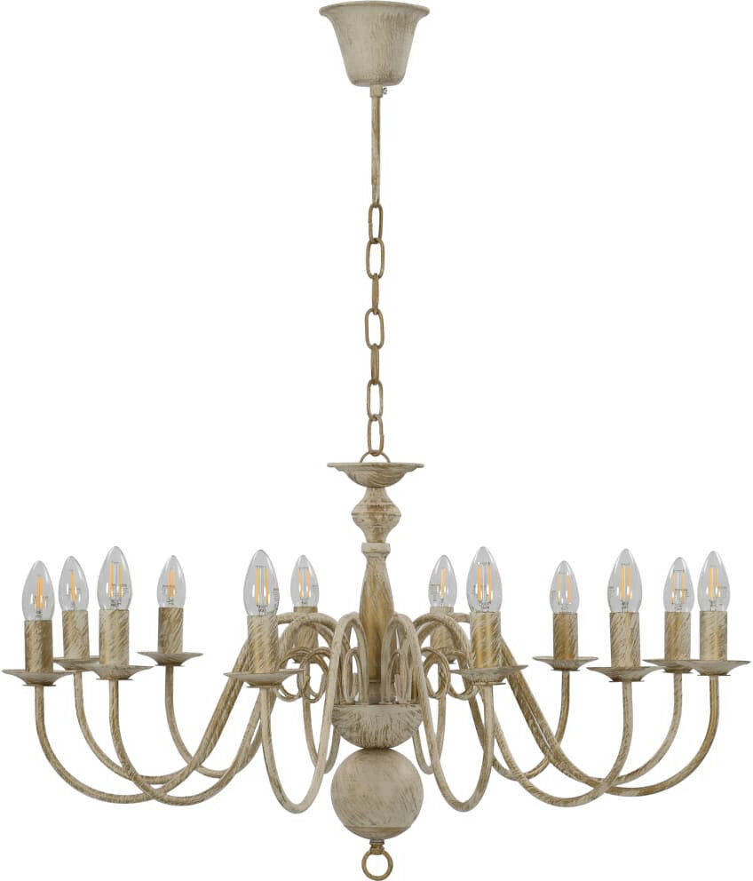 Lily Manor Cheeks 12 - Light Candle Style Chandelier Beige 45cm H X 80cm W X 80cm D