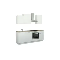 CUBO15 Küchenzeile mit Elektrogeräten   ¦ weiß ¦ Maße (cm): B: 220