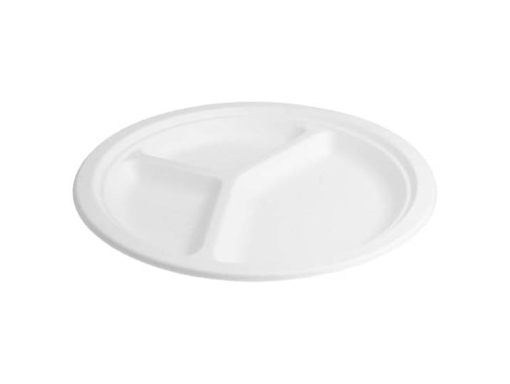 Teller Bionic 3 Fächer Ø 26X2,6 Cm Weiss Zellulose - 800 Un.