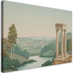 WANDBILD landschaft bäume architektur