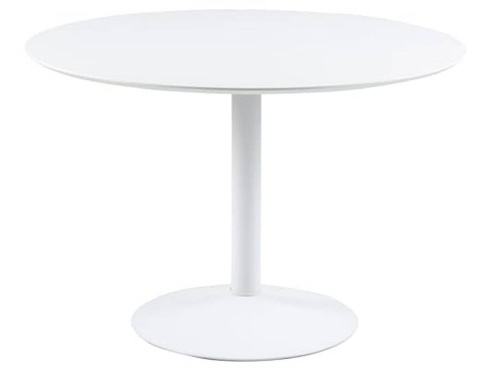 möbelando Esstisch >Ibiza< in Weiss, MDF, Stahl - 74x110cm (HxD)