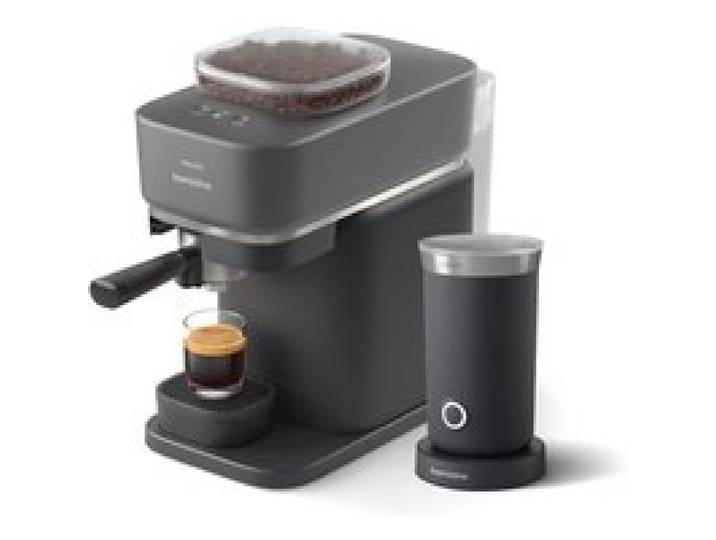 Machine à expresso Baristina BAR303/60 cafetière à grain Noire + mousseur à Lait